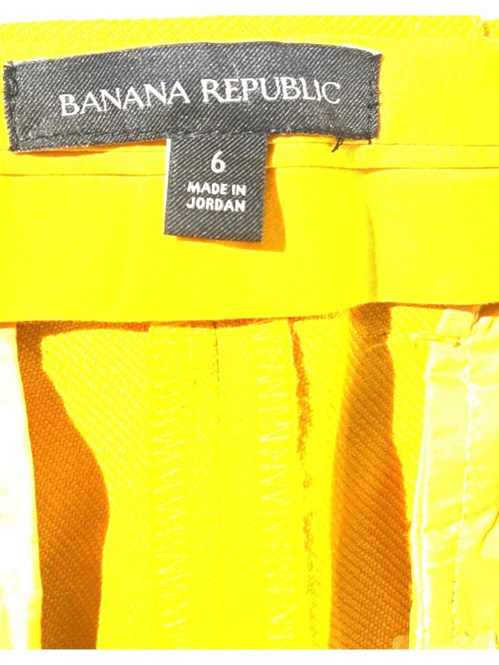 Banana Republic Yellow Trouser Pants Womens Size 6 100% Wool Wide Leg Made In Jo - Picture 3 of 11